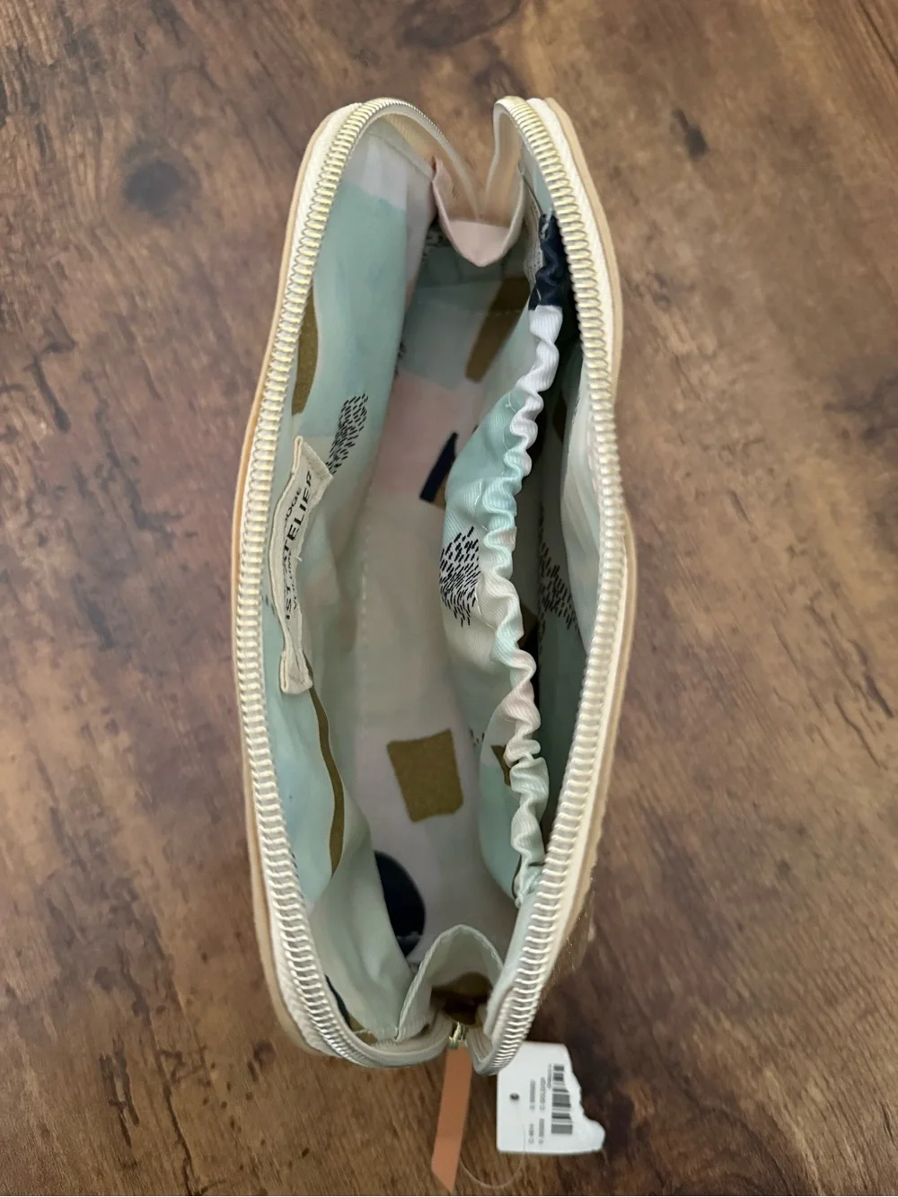 Anthropologie Artist Atelier Make Up Bag Emily Grady Dodge Gold